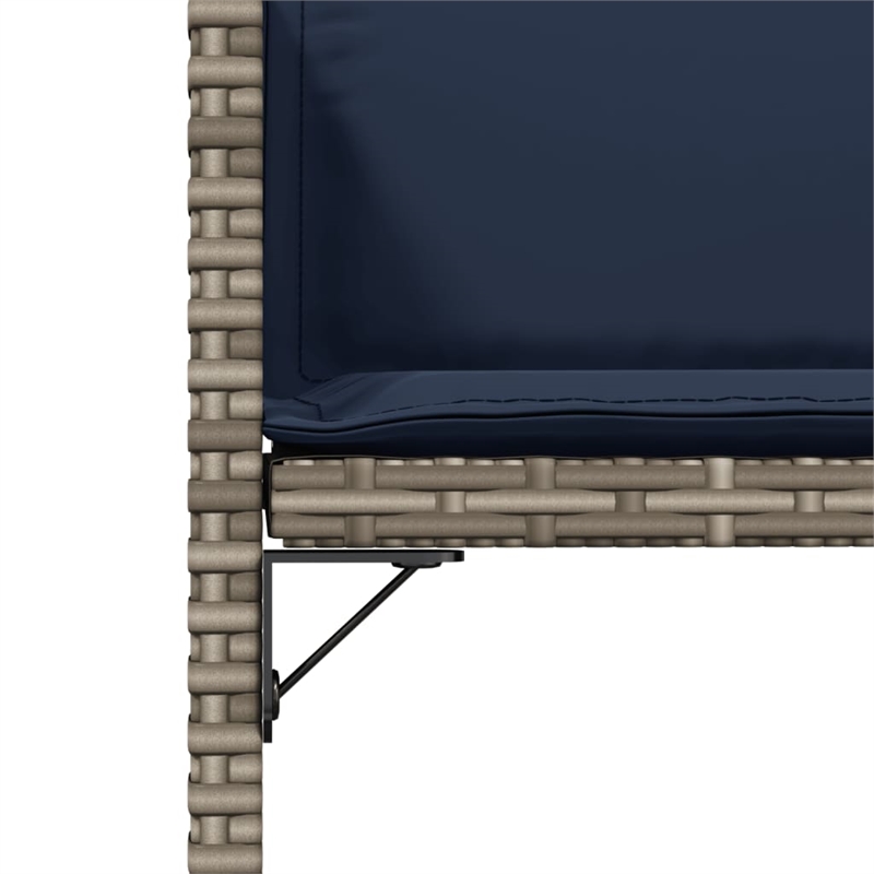 vidaXL Patio Chairs with Cushions 4 pcs Gray Poly Rattan