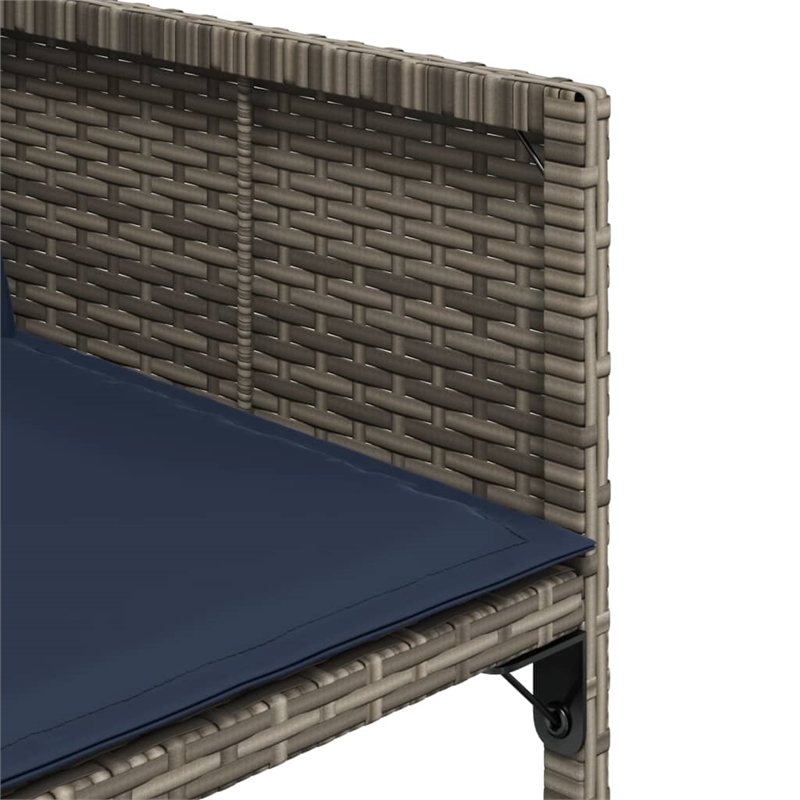 vidaXL Patio Chairs with Cushions 4 pcs Gray Poly Rattan