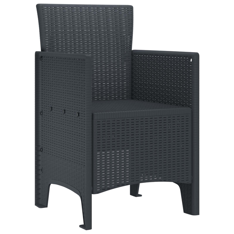 vidaXL Garden Chair 2 pcs Anthracite Polypropylene
