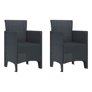 vidaXL Garden Chair 2 pcs Anthracite Polypropylene