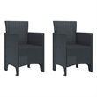vidaXL Garden Chair 2 pcs Anthracite Polypropylene