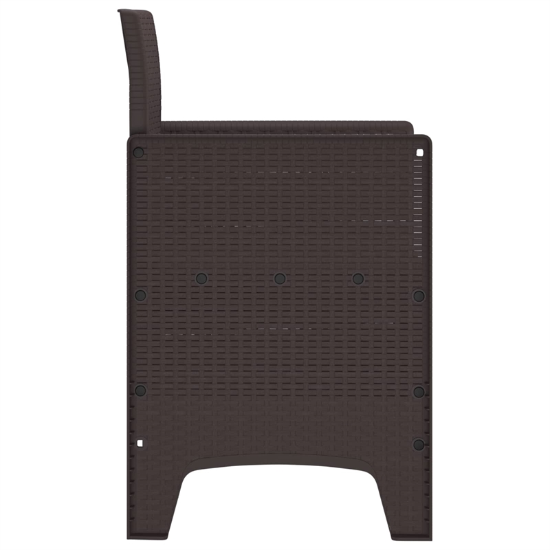 vidaXL Garden Chair 4 pcs Brown Polypropylene
