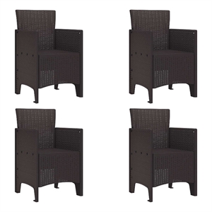 vidaXL Garden Chair 4 pcs Brown Polypropylene
