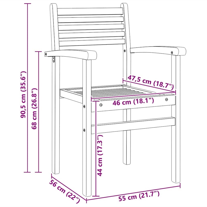 vidaXL Chair 8 pcs Brown Solid Teak Wood