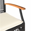 vidaXL Patio Chairs with Cushions 2 pcs Black Poly Rattan Acacia Wood