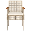vidaXL Patio Chairs with Cushions 4 pcs Beige Poly Rattan Acacia Wood
