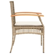vidaXL Patio Chairs with Cushions 4 pcs Beige Poly Rattan Acacia Wood