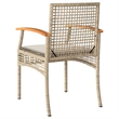 vidaXL Patio Chairs with Cushions 4 pcs Beige Poly Rattan Acacia Wood