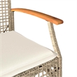 vidaXL Patio Chairs with Cushions 4 pcs Beige Poly Rattan Acacia Wood