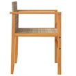 vidaXL Patio Chairs with Cushions 2 pcs Beige Poly Rattan&Solid Wood