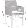 vidaXL Patio Chairs with Cushions 2 pcs Beige Poly Rattan&Solid Wood