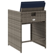vidaXL Patio Chairs with Cushions 4 pcs Gray Poly Rattan