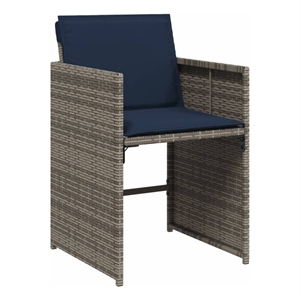 vidaXL Patio Chairs with Cushions 4 pcs Gray Poly Rattan