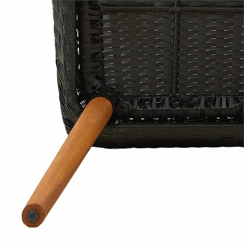 vidaXL Garden Chair 2 pcs Black Poly Rattan