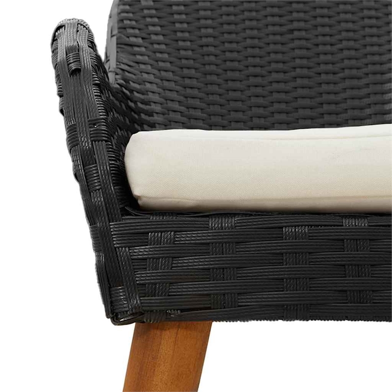 vidaXL Garden Chair 2 pcs Black Poly Rattan