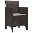 vidaXL Garden Chair 2 pcs Brown Polypropylene