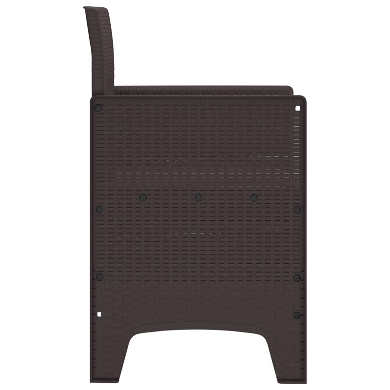 vidaXL Garden Chair 2 pcs Brown Polypropylene