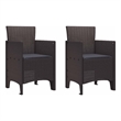 vidaXL Garden Chair 2 pcs Brown Polypropylene