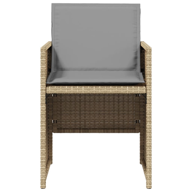 vidaXL Patio Chairs with Cushions 4 pcs Mix Beige Poly Rattan