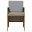 vidaXL Patio Chairs with Cushions 4 pcs Mix Beige Poly Rattan