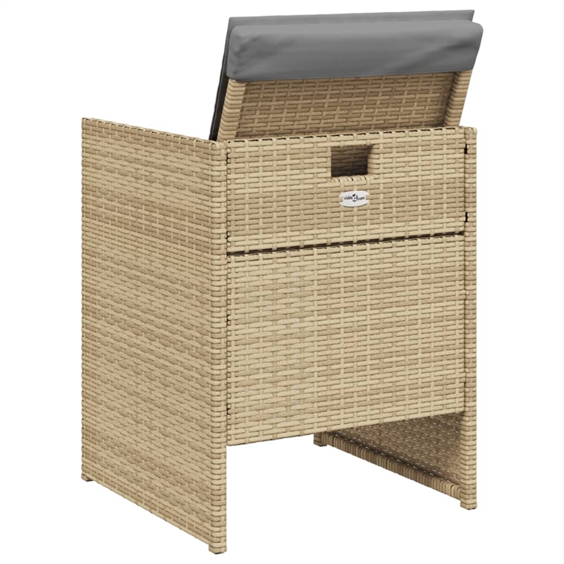 vidaXL Patio Chairs with Cushions 4 pcs Mix Beige Poly Rattan