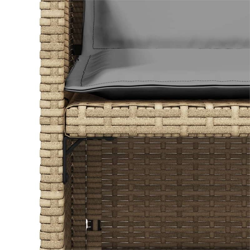 vidaXL Patio Chairs with Cushions 4 pcs Mix Beige Poly Rattan
