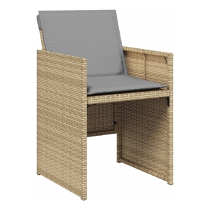vidaXL Patio Chairs with Cushions 4 pcs Mix Beige Poly Rattan