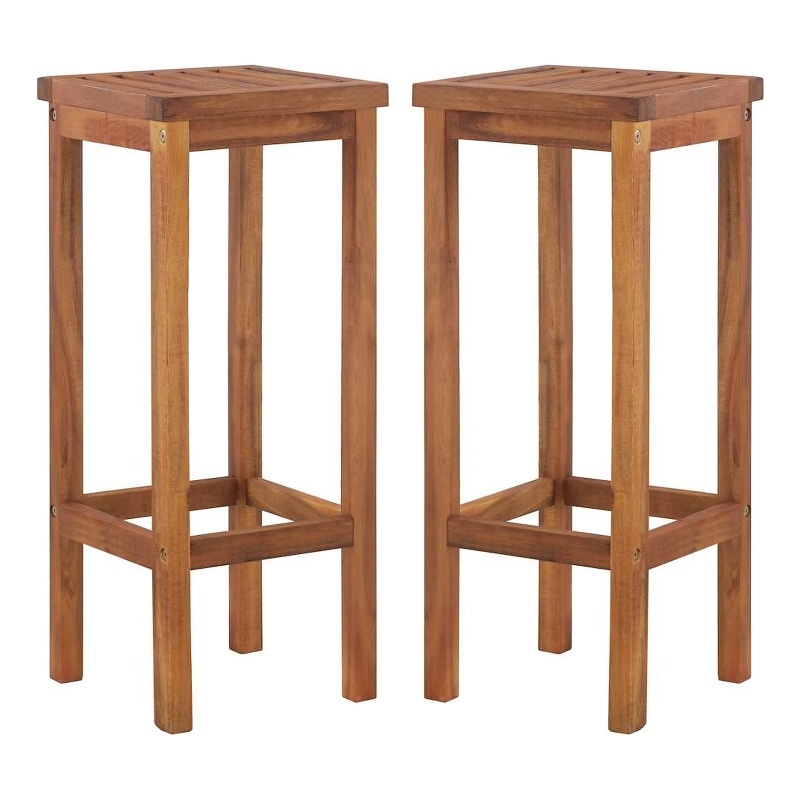 vidaXL Bar Chairs 2 pcs Solid Acacia Wood
