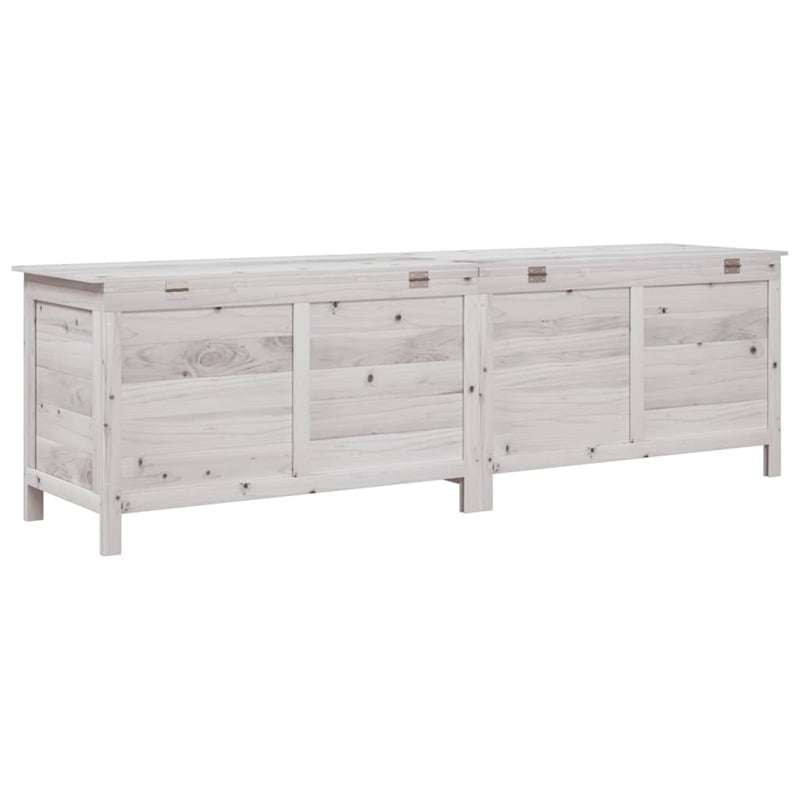 vidaXL Garden Storage Box White 198/5x50x56/5 cm Solid Wood Fir