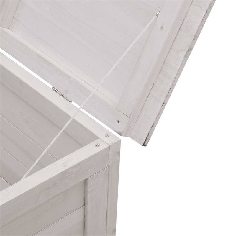 vidaXL Garden Storage Box White 198/5x50x56/5 cm Solid Wood Fir