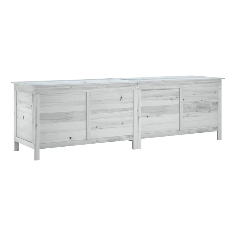 vidaXL Garden Storage Box White 198/5x50x56/5 cm Solid Wood Fir