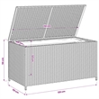 vidaXL Garden Storage Box Mix Beige 50.2 Gal Poly Rattan