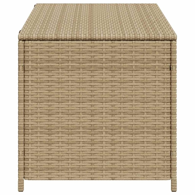 vidaXL Garden Storage Box Mix Beige 50.2 Gal Poly Rattan