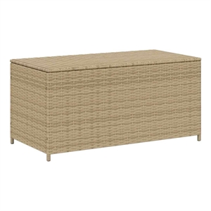 vidaXL Garden Storage Box Mix Beige 50.2 Gal Poly Rattan