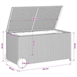 vidaXL Garden Storage Box with Wheels Gray 50.2 Gal Poly Rattan