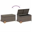vidaXL Garden Storage Box with Wheels Gray 50.2 Gal Poly Rattan