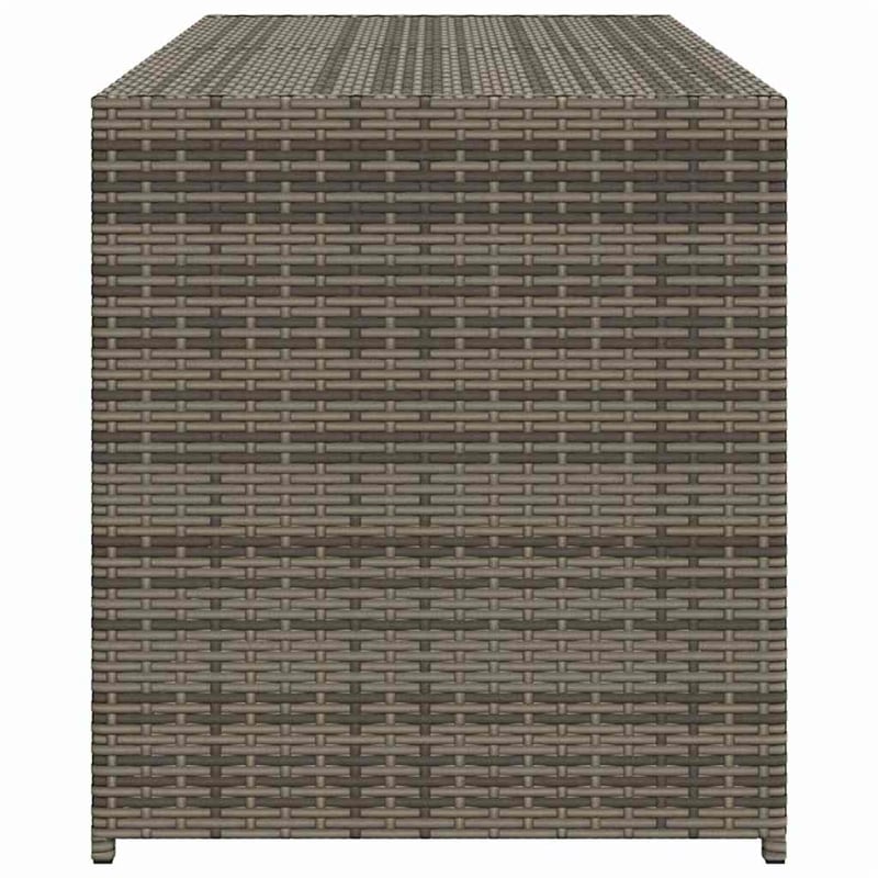 vidaXL Garden Storage Box Gray 74.8 Gal Poly Rattan