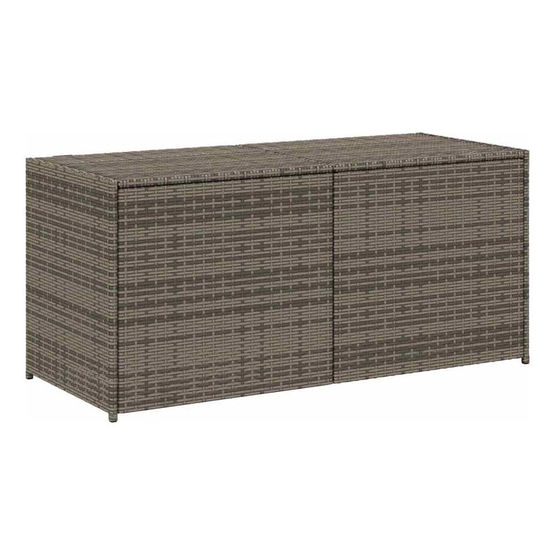 vidaXL Garden Storage Box Gray 74.8 Gal Poly Rattan