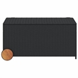 vidaXL Garden Storage Box with Wheels Black 50.2 Gal Poly Rattan