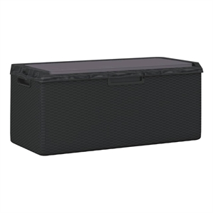 vidaXL Patio Storage Box with Seat Cushion Anthracite 92.5 gal PP