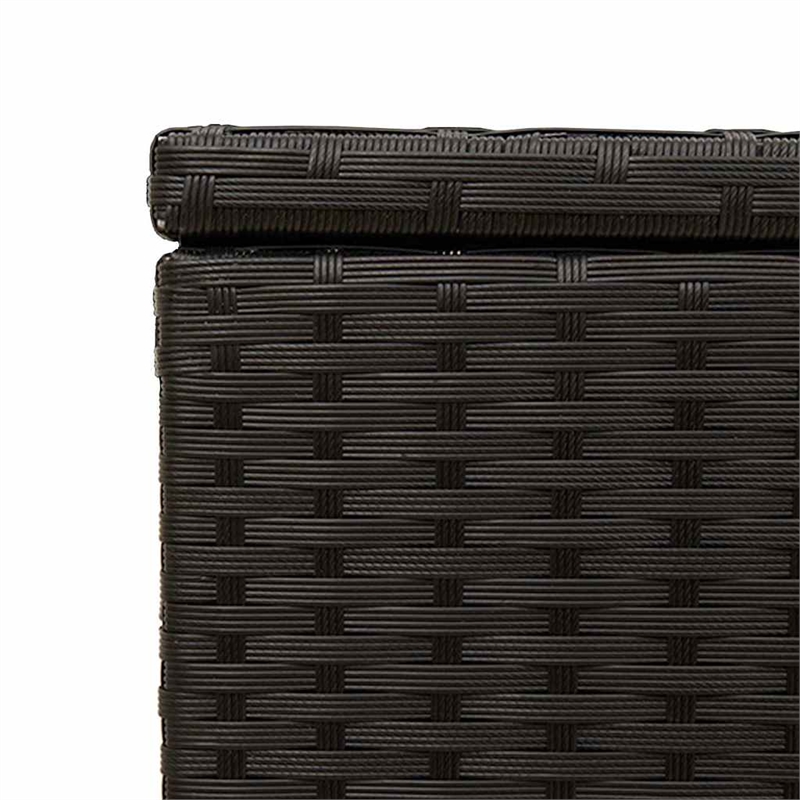 vidaXL Garden Storage Box Black 76.9 Gal Poly Rattan