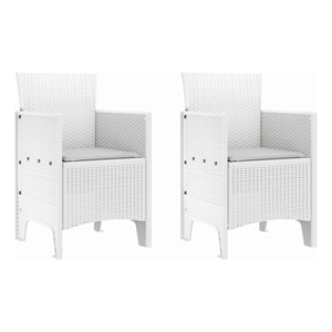 vidaXL Garden Chair 2 pcs White Polypropylene