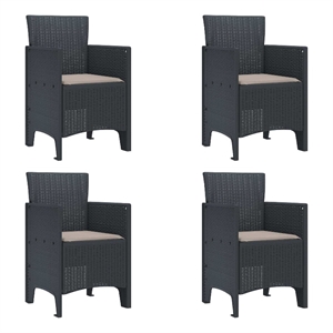vidaXL Garden Chair 4 pcs Anthracite Polypropylene