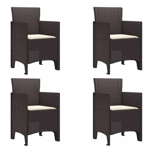 vidaXL Garden Chair 4 pcs Brown Polypropylene