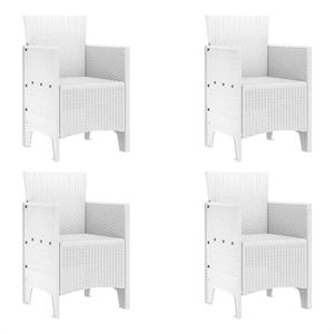 vidaXL Garden Chair 4 pcs White Polypropylene