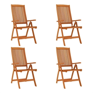 vidaXL Folding Patio Chairs 4 pcs Solid Wood Eucalyptus
