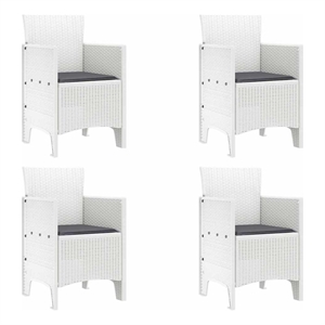 vidaXL Garden Chair 4 pcs White Polypropylene
