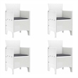 vidaXL Garden Chair 4 pcs White Polypropylene
