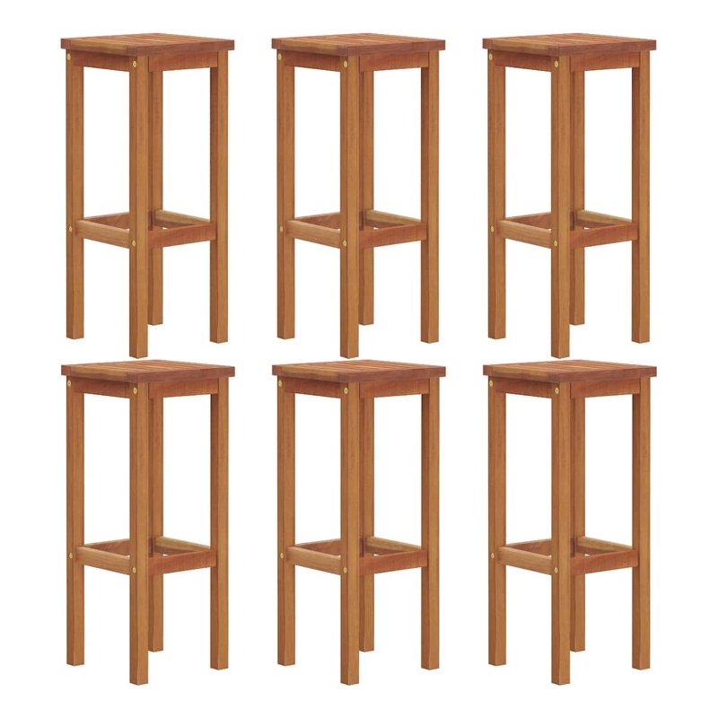 vidaXL Bar Stools 6 pcs Solid Wood Acacia