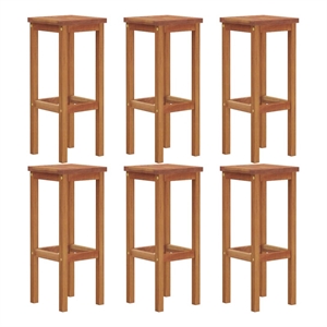 vidaXL Bar Stools 6 pcs Solid Wood Acacia
